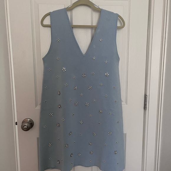 Zara baby blue mini dress with jewel and pearl embellishments - Picture 5 of 5